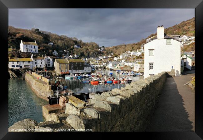 Coast Path View (Polperro) Framed Print by Andrew Ray