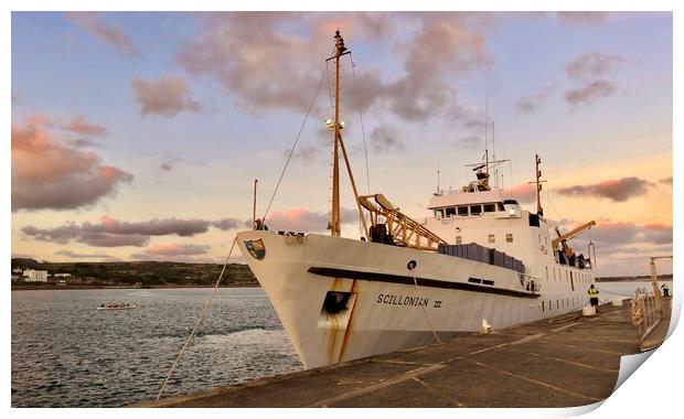 Discover a Royal Voyage to the Isles of Scilly Print by Beryl Curran