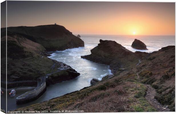Boscastle sunset Canvas Print by Andrew Ray