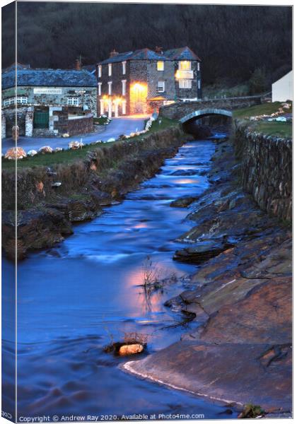 Twilight at Boscastle Canvas Print by Andrew Ray