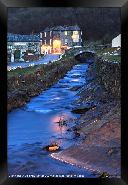 Twilight at Boscastle Framed Print by Andrew Ray