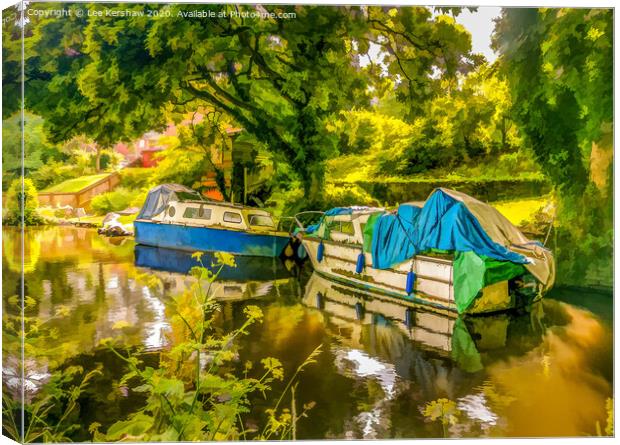 Canal Boats at Pontymoile Canvas Print by Lee Kershaw