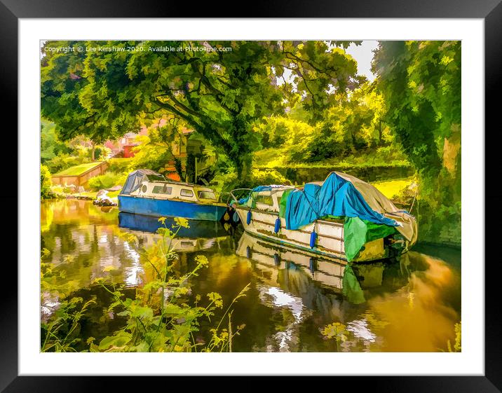 Canal Boats at Pontymoile Framed Mounted Print by Lee Kershaw