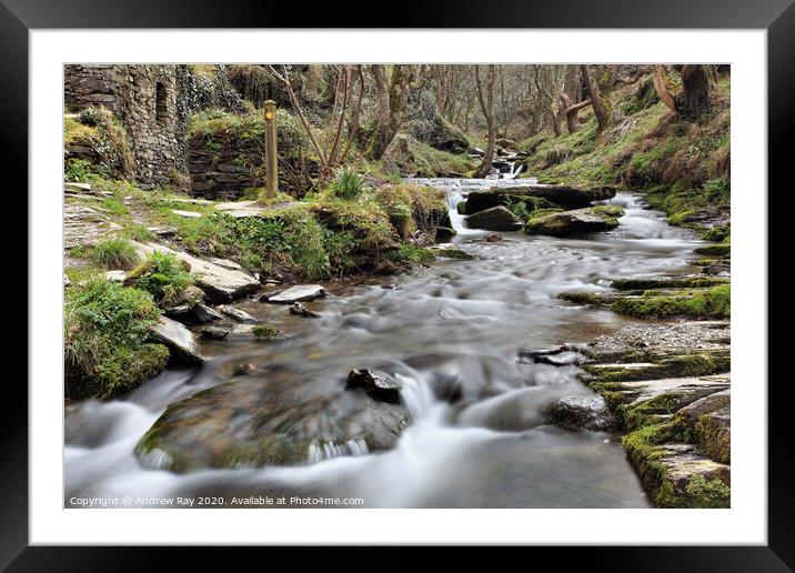 Rocky Valley Stream Framed Mounted Print by Andrew Ray