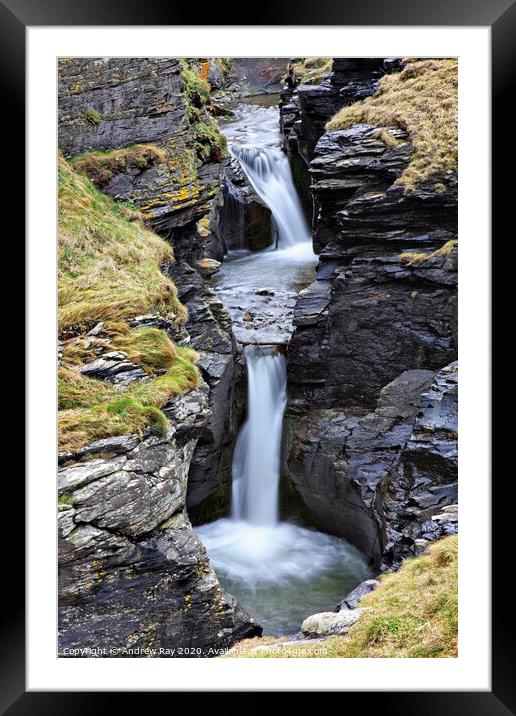 Rocky Valley Falls Framed Mounted Print by Andrew Ray