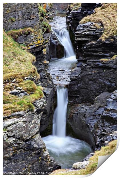 Rocky Valley Falls Print by Andrew Ray