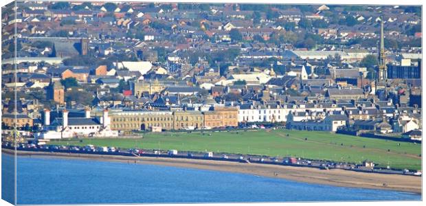 A view of Ayr town from afar Canvas Print by Allan Durward Photography