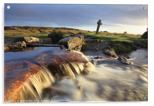 Windy Post Falls (Dartmoor) Acrylic by Andrew Ray