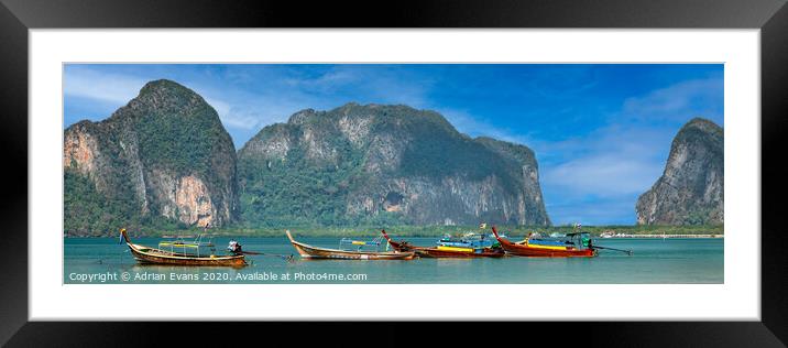 Pak Meng Harbour Thailand Framed Mounted Print by Adrian Evans