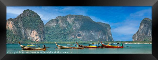 Pak Meng Harbour Thailand Framed Print by Adrian Evans