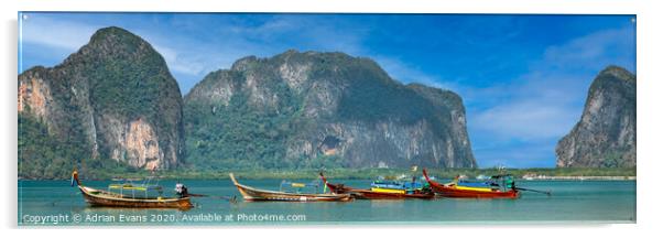 Pak Meng Harbour Thailand Acrylic by Adrian Evans