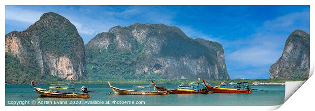 Pak Meng Harbour Thailand Print by Adrian Evans