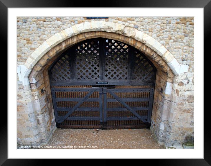 Traitors Gate at the Tower Of London Framed Mounted Print by Terry Senior