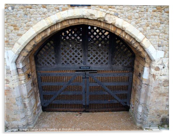 Traitors Gate at the Tower Of London Acrylic by Terry Senior