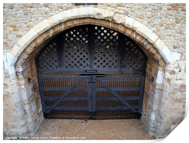 Traitors Gate at the Tower Of London Print by Terry Senior