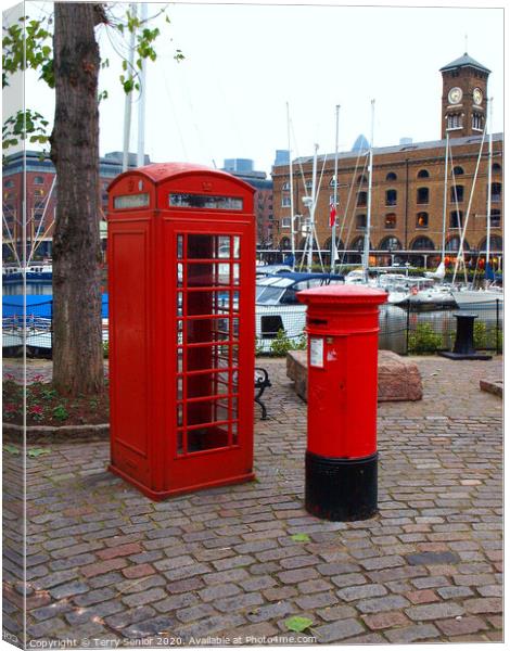 Typically British Telephone Box and Post box Canvas Print by Terry Senior