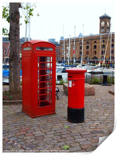 Typically British Telephone Box and Post box Print by Terry Senior