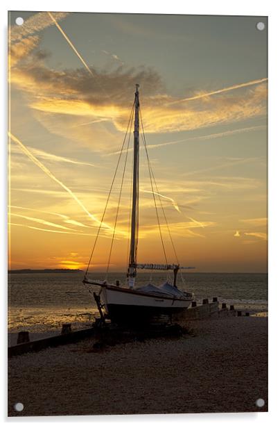 Whitstable Sunset Acrylic by James Lavott
