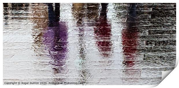 Vibrant Mauve Reflections in Rainy Rome Print by Roger Dutton