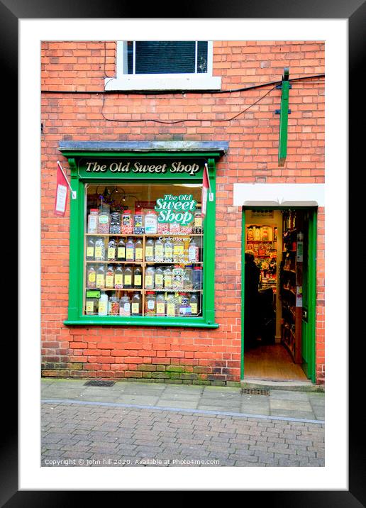A small the Old Sweet Shop at Southwell in Nottinghamshire. Framed Mounted Print by john hill