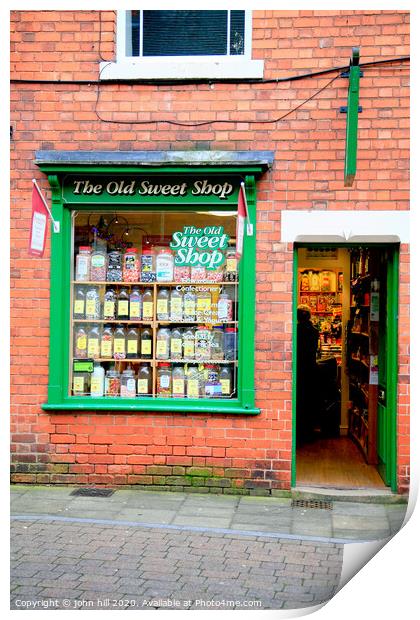 A small the Old Sweet Shop at Southwell in Nottinghamshire. Print by john hill