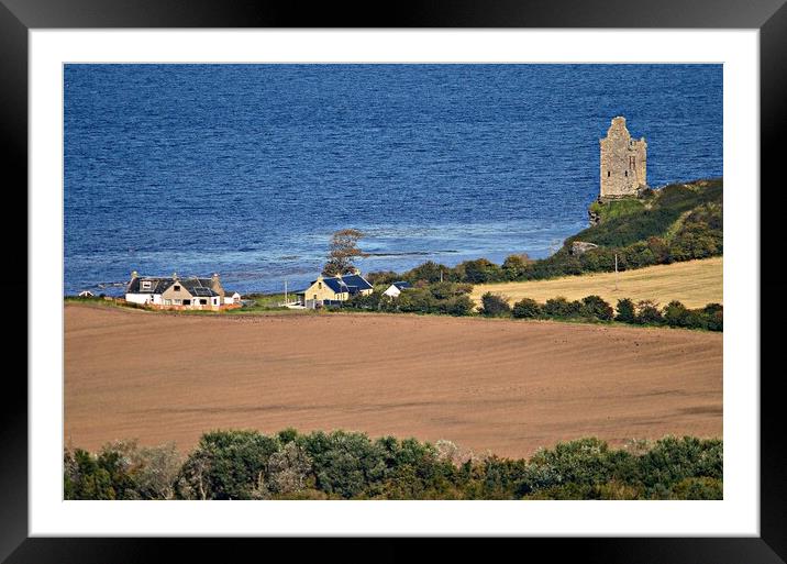View of Greenan Castle ruins, Ayr, Scotland Framed Mounted Print by Allan Durward Photography