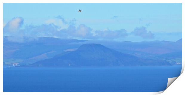 Holy Isle and Arran Print by Allan Durward Photography