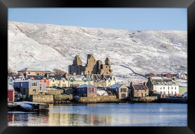 The small village of Scalloway, Shetland after a w Framed Print by Richard Ashbee
