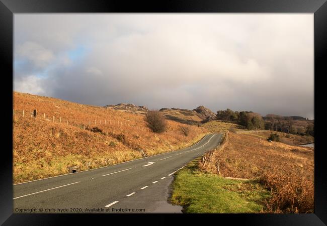 Capel Curig Highway Framed Print by chris hyde