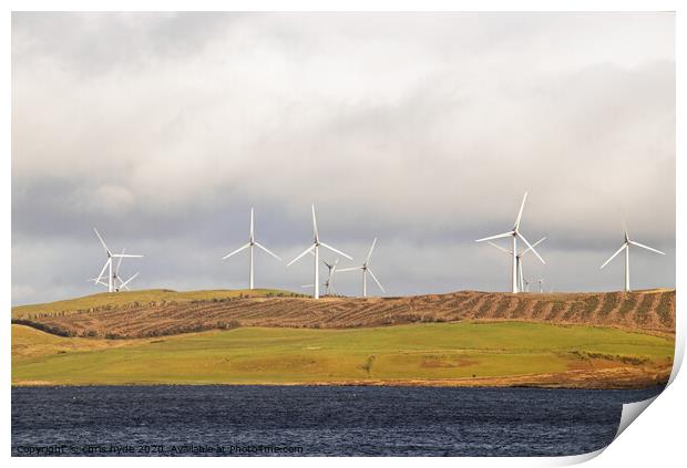 Wind Turbines Denbigh Moors Print by chris hyde