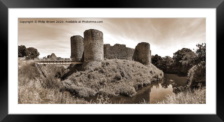 White Castle, Monmothshire, Wales 12th Century - S Framed Mounted Print by Philip Brown