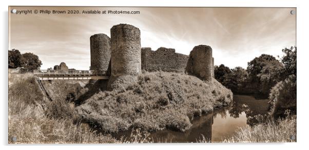 White Castle, Monmothshire, Wales 12th Century - S Acrylic by Philip Brown