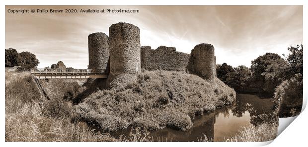 White Castle, Monmothshire, Wales 12th Century - S Print by Philip Brown