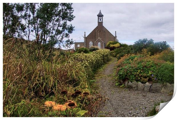Weisdale Church and Garden, Shetland Print by Terri Mackay