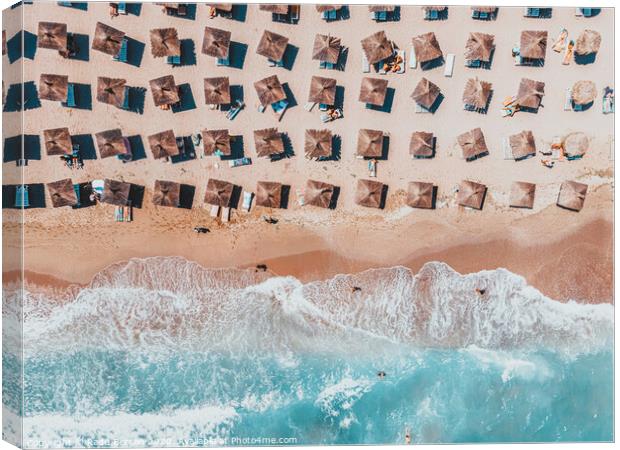 Aerial Beach Print, Blue Ocean Coastal Photography, Home Decor Aerial Photography, Summer Vibes Beach Print, Ocean Print, Ocean Waves, Beach Art Canvas Print by Radu Bercan