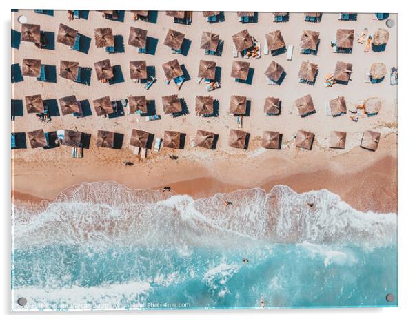Aerial Beach Print, Blue Ocean Coastal Photography, Home Decor Aerial Photography, Summer Vibes Beach Print, Ocean Print, Ocean Waves, Beach Art Acrylic by Radu Bercan