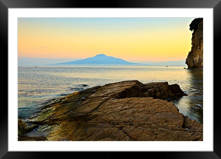 Vesuvius at Sunrise Framed Mounted Print by David Lewins (LRPS)