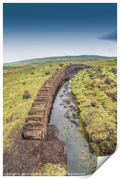 The Walls Peat Hill in Shetland Print by Richard Ashbee