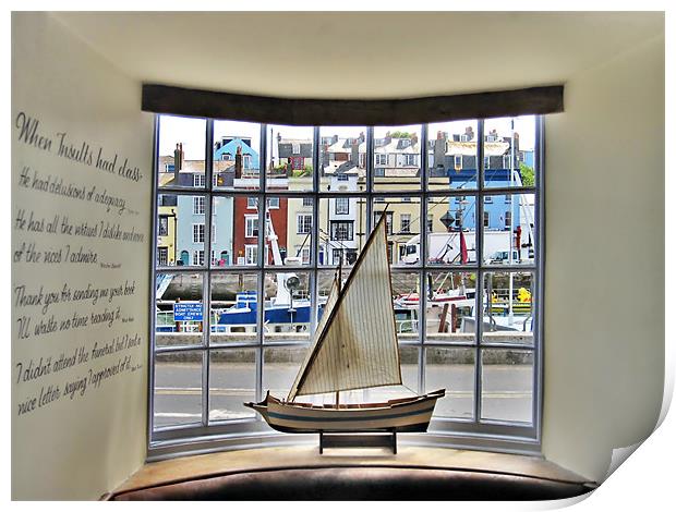Model Yacht In A Window Print by Nicola Clark
