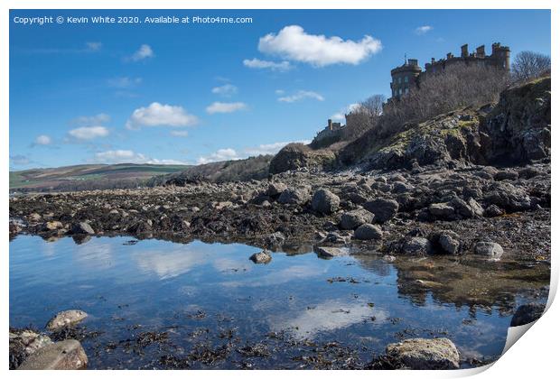Culzean Castle and beach Print by Kevin White