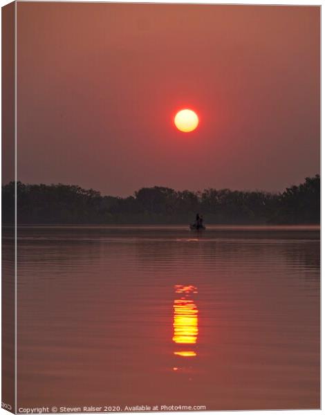 Sunrise Fishing, Lake Wingra, Madison, Wisconsin Canvas Print by Steven Ralser