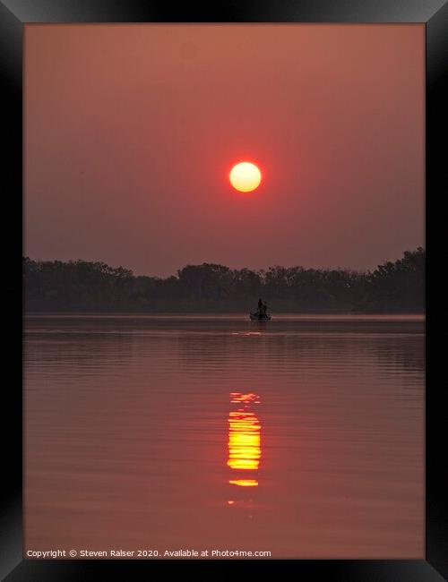 Sunrise Fishing, Lake Wingra, Madison, Wisconsin Framed Print by Steven Ralser