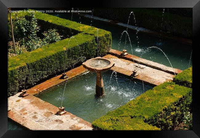 Alhambra Palace fountain Framed Print by Navin Mistry
