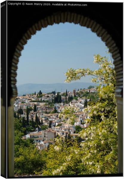 Granada from the Alhambra Palace, Spain Canvas Print by Navin Mistry