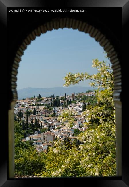 Granada from the Alhambra Palace, Spain Framed Print by Navin Mistry