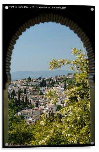 Granada from the Alhambra Palace, Spain Acrylic by Navin Mistry