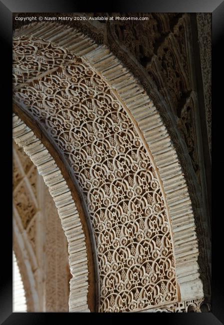 Details of the Alhambra Palace, Granada,  Framed Print by Navin Mistry