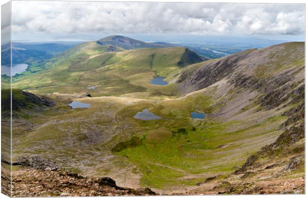 Mountain view from the Snowdon summit, Snowdonia, Wales Canvas Print by Pere Sanz
