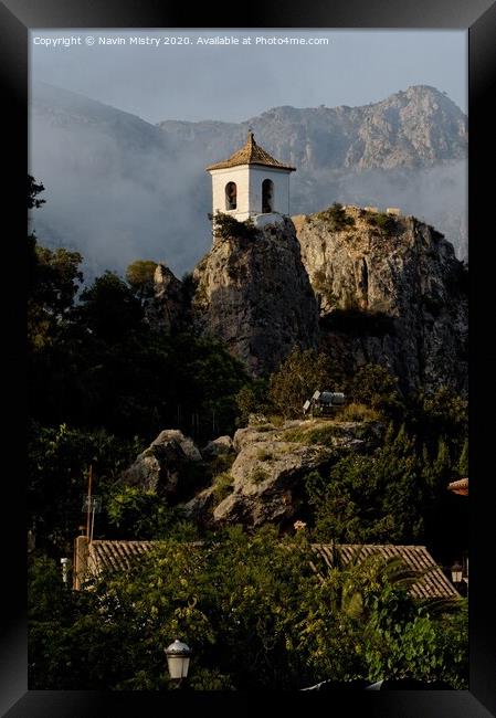 The bell tower of the church of El Castell de Guadalest   Framed Print by Navin Mistry