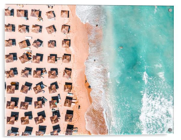 Ocean Beach Home Decor, Summer Seaside, Aerial Beach Print, Sunny Beach Photography, Blue Sea Art Print Acrylic by Radu Bercan
